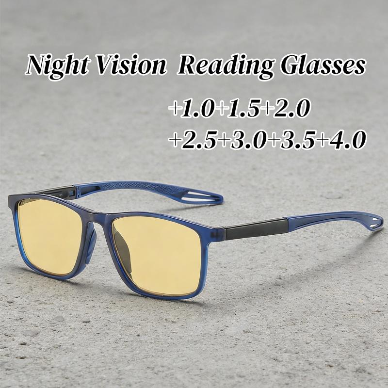 2026 Unisex Night Vision Reading Glasses Fashion Vintage Yellow Lenses Eyeglasses Lenses Women Men TR90 Sports Glasses Far Sight