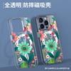 Ins Internet Celebrity Same Contrasting Color Green Sunflower Safflower iPhone12 Mobile Phone Case Apple 17Pro Magnetic Transparent Case 16pm