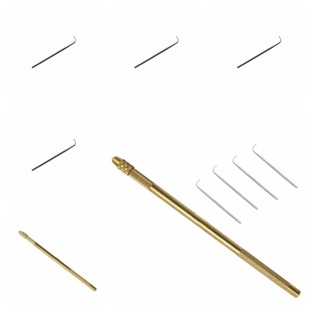 5pcs/set Golden Lace Wig Needles Durable Wig Making Kit Ventilating Needles  Professional
