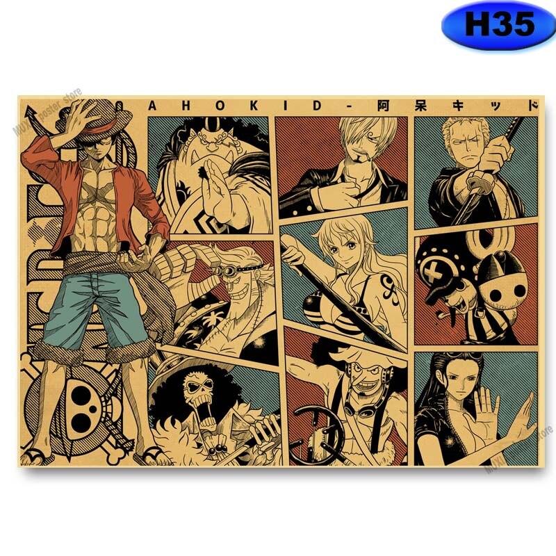 Vintage klasické anime plakáty postav Kraft Paper Slayer/Haikyuu Plakát Anime Dekor Pokoj Bar Kavárna Nástěnná malba