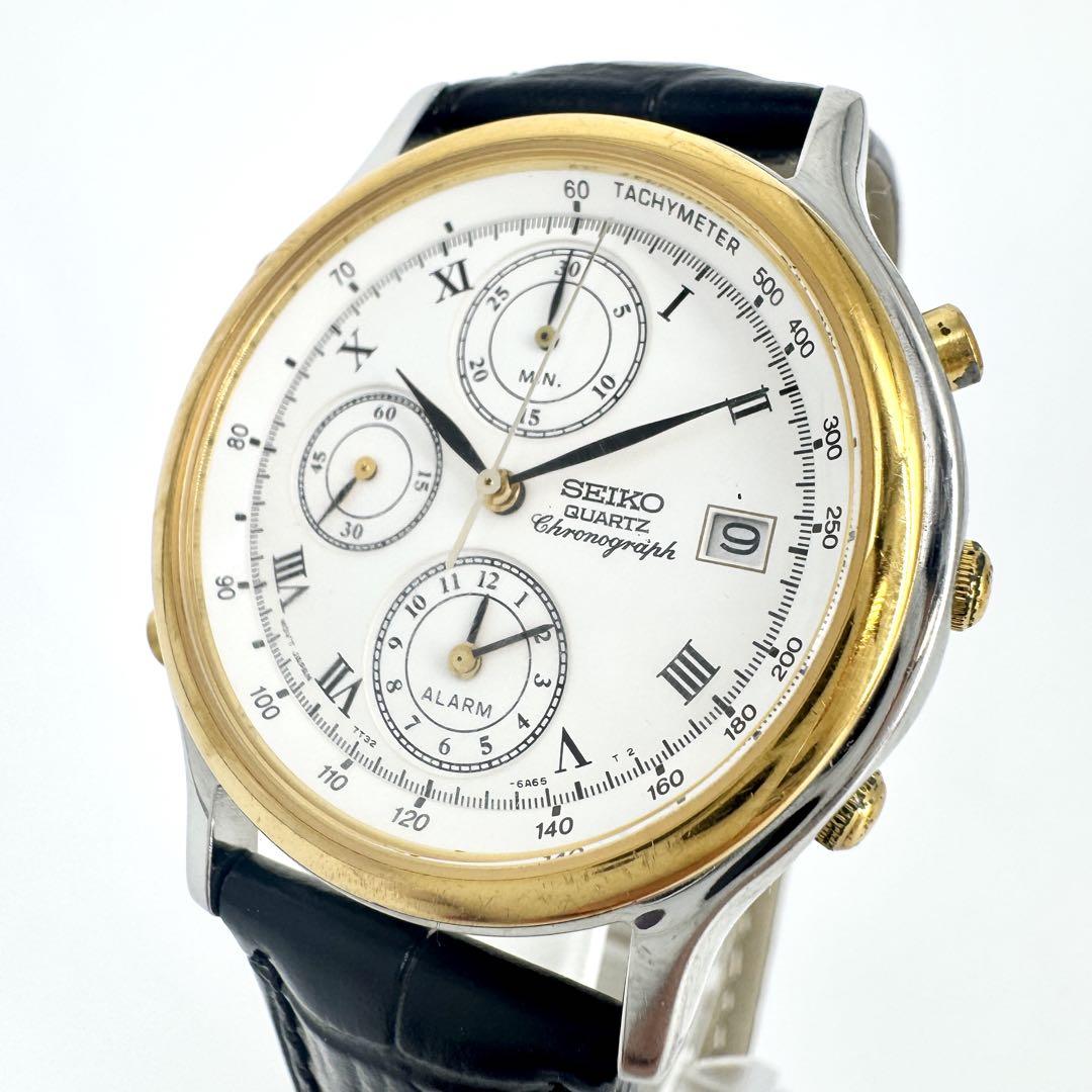 

[USED] Battery SEIKO Chronograph Two-tone Roman Round Watch