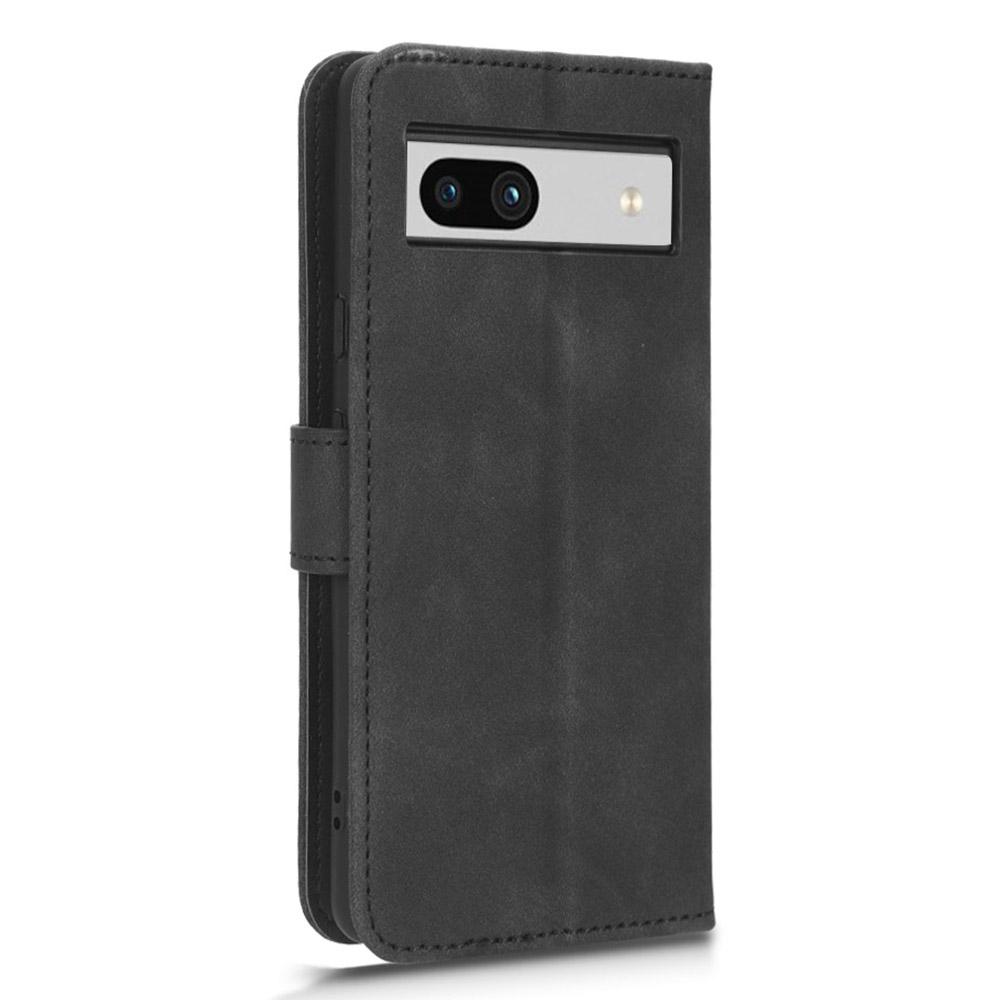 For Google Pixel 7a Skin-Touch Feeling PU Leather Flip Wallet Case Full Protection Anti-Wear Cell Phone Cover Stand