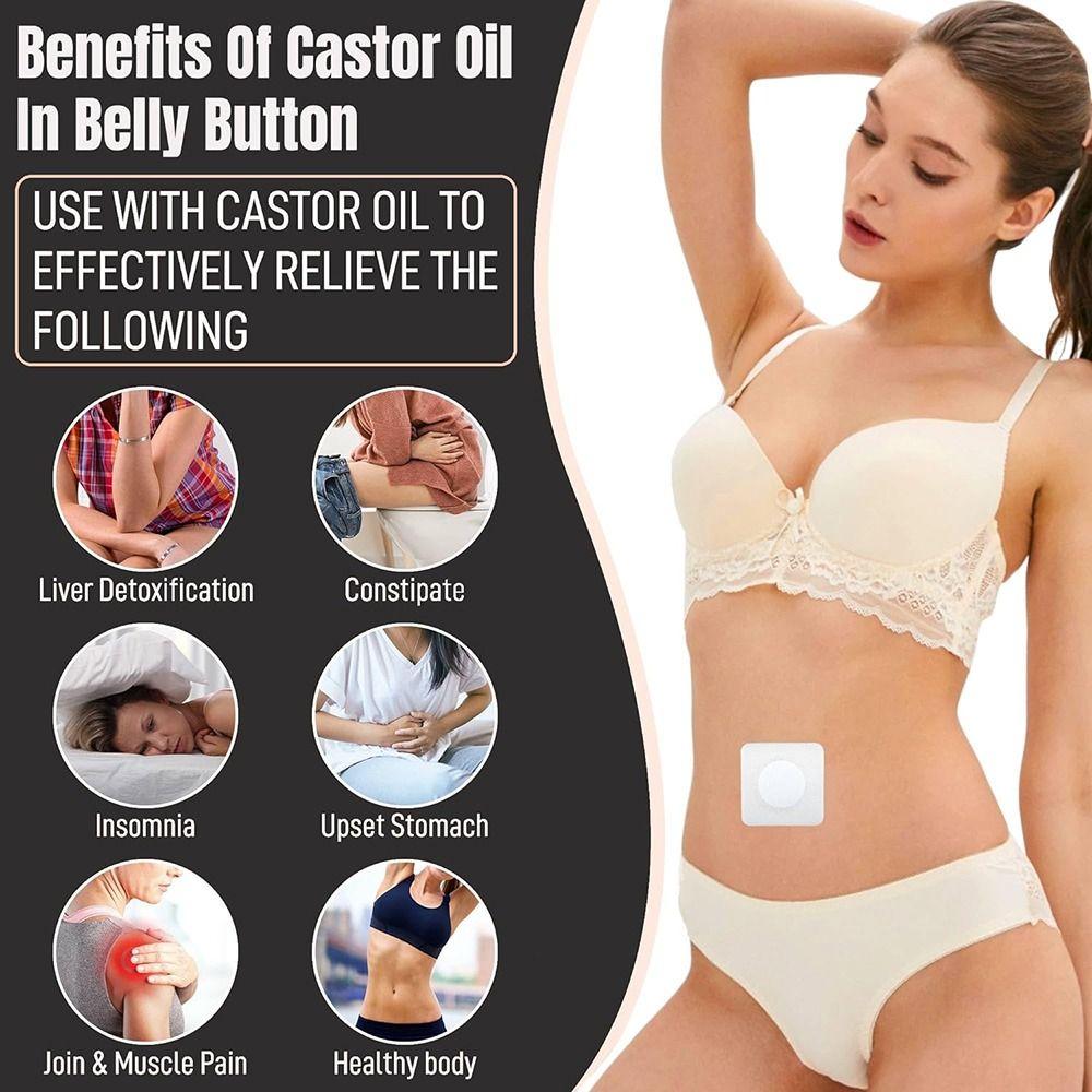 Seepage Resistant Castor Oil Wraps Disposable Belly Button Protectors Adhesive Navel Stickers