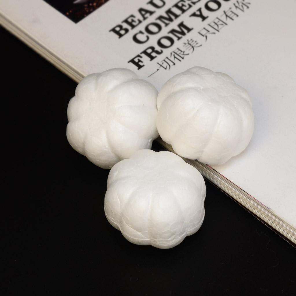 White Foam Pumpkin Polystyrene Craft Balls Craft Decoration Balls for DIY , Household, Halloween Decorations 28 x 40mm