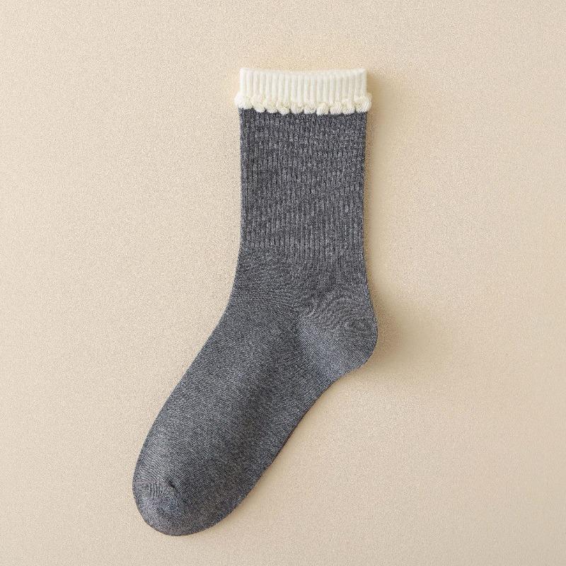 Ladies' Autumn and Winter Bubble Thigh-high Socks, Versatile High Rubber Band Vertical Stack Socks, Boneless Socks