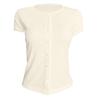 Fashionable Hottie Button Short Sleeve Ribbed Cardigan Top