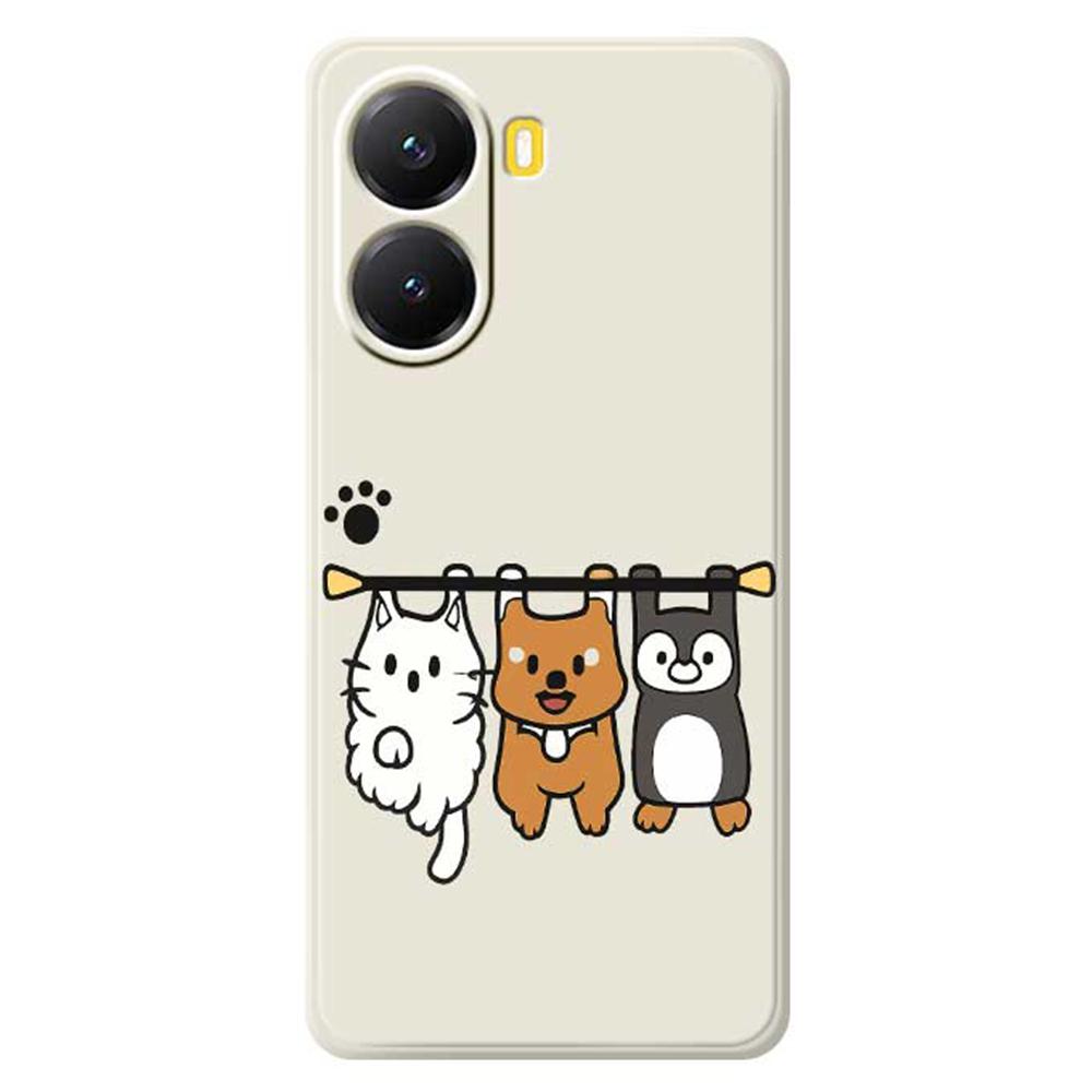 For Xiaomi Redmi Turbo 4 5G/Poco X7 Pro 5G Case Three Animal Dolls Pattern Printing Straight Edge TPU Phone Back Cover