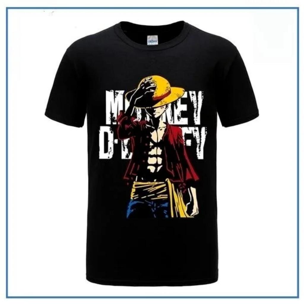 2026 New One Piece Men and Women's Oversized T-shirt Anime Cartoon Tee Pure Cotton Comfortable Short Sleeves Parent-child Outfit