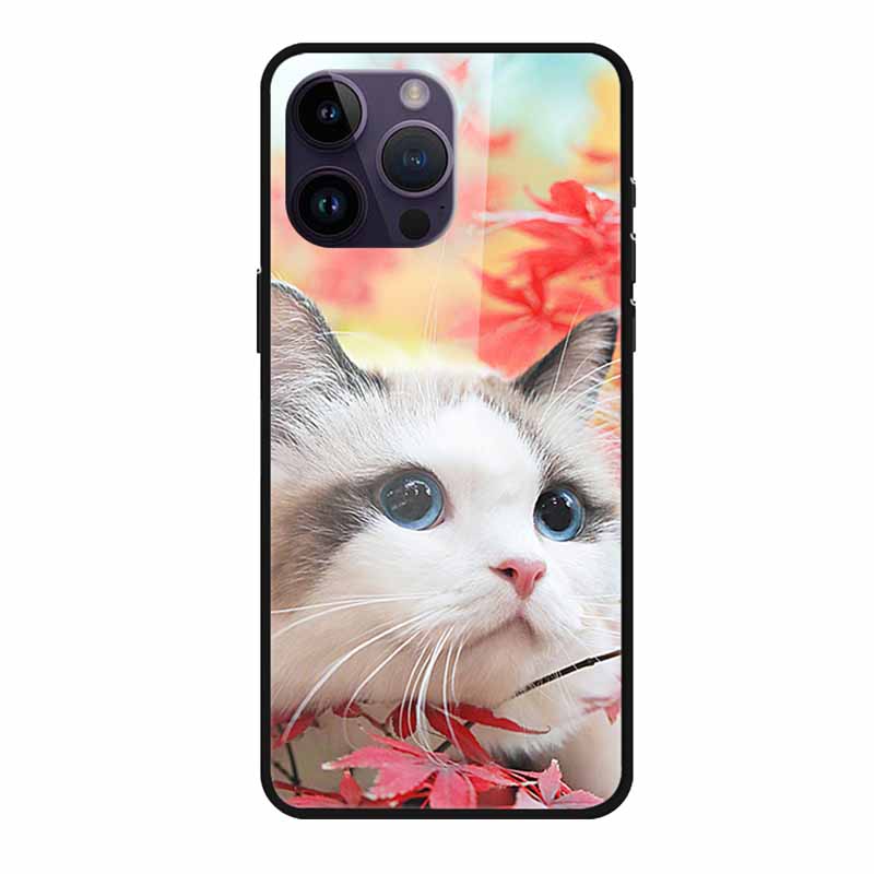Glass Back Cover For iphone 16 Pro Max Phone Case Soft Bumper Hard Tempered Glass Case For iphone 15 Pro Max Case Funda Shell