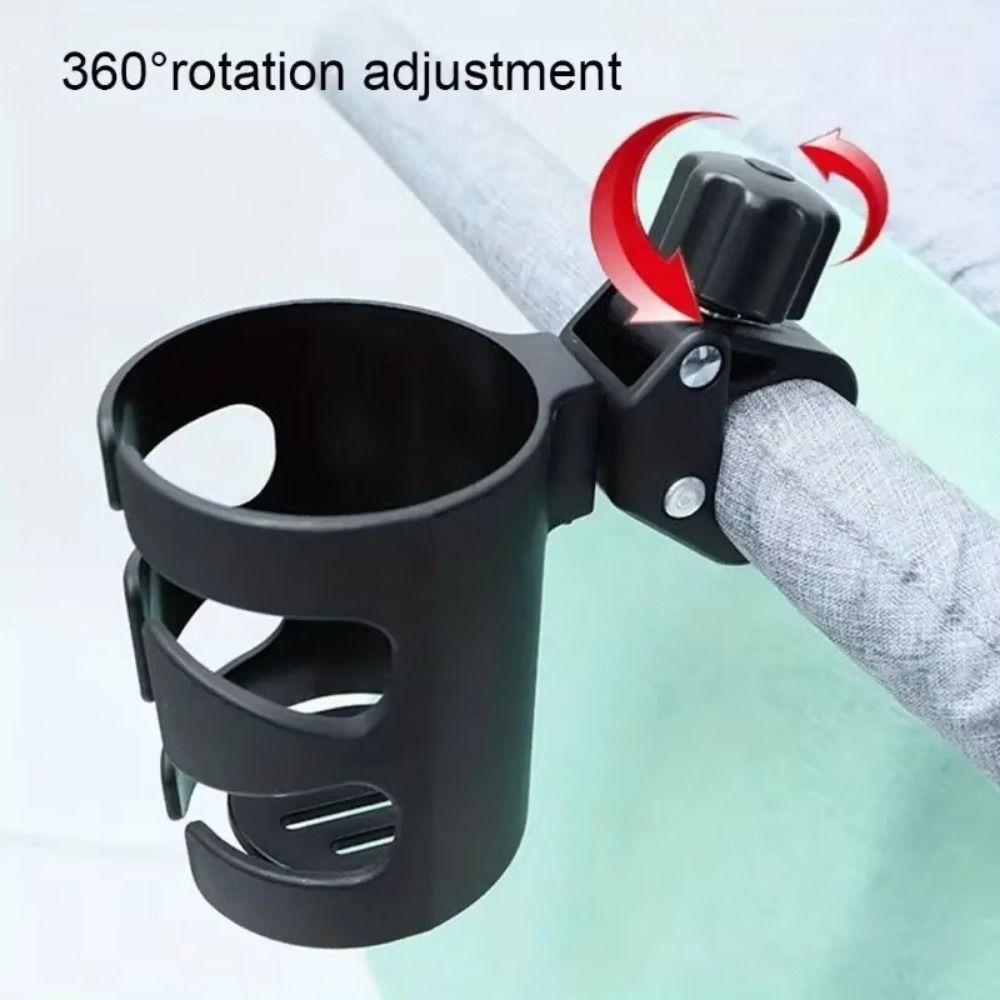 Tool-Free Install Baby Stroller Cup Rack 360°  Rotatable Water Bottle Organiser  Travel