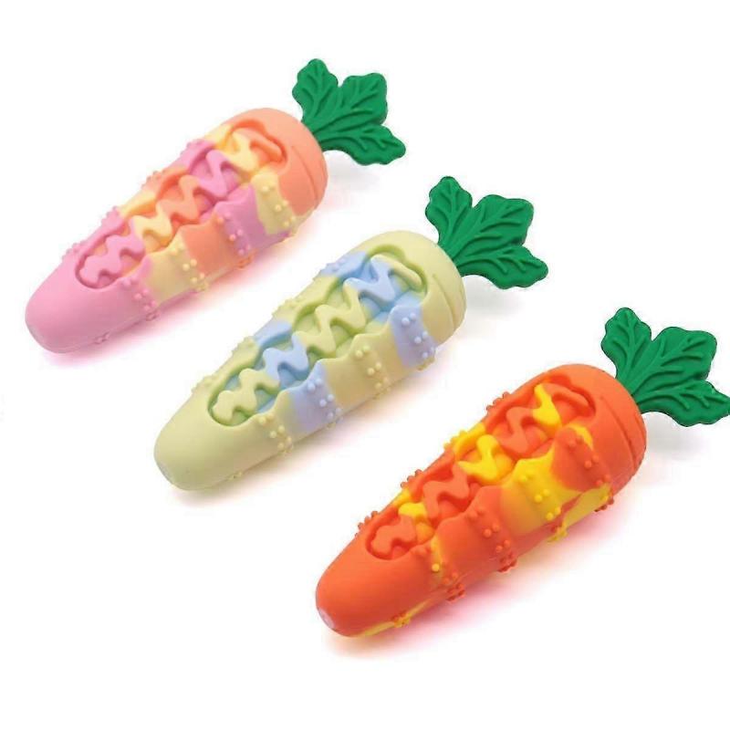 Tough Dog Toys for Aggressive Chewers with Squeaky, Indestructible Carrot-Shaped Dog Chew Toys for Medium and Large Breeds To Keep Them Busy