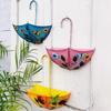 Iron Umbrella Shaped Flower Pot Wall Mounted Succulent Plant Hanger  Indoor Outdoor