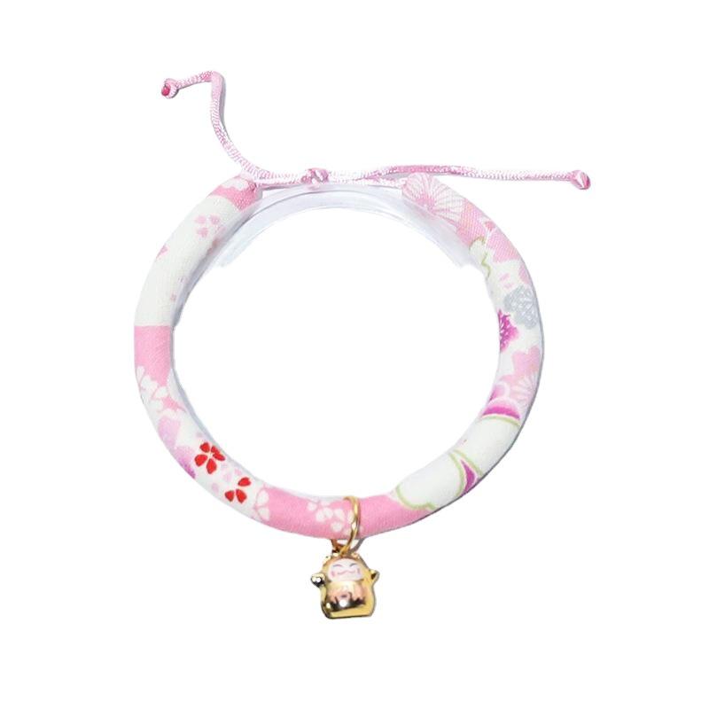 Maneki-Neko Style Pet Collar with Bell - Japanese & Korean Inspired for Cats and Dogs