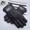 Touch screen warm windproof leather gloves men's winter black imitation deerskin large cotton thickened cycling non-slip velvet new