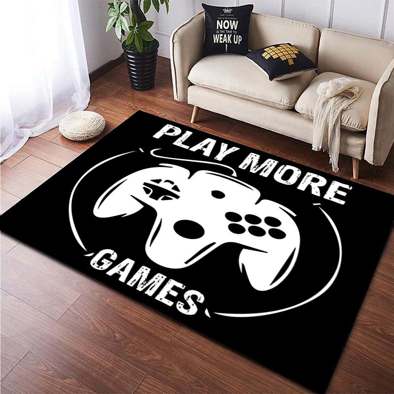 Cartoon Comic Game Handle Painting Carpet for Living Room Large Area Rug Black Soft Carpet Home Decoration Mats Boho Rugs