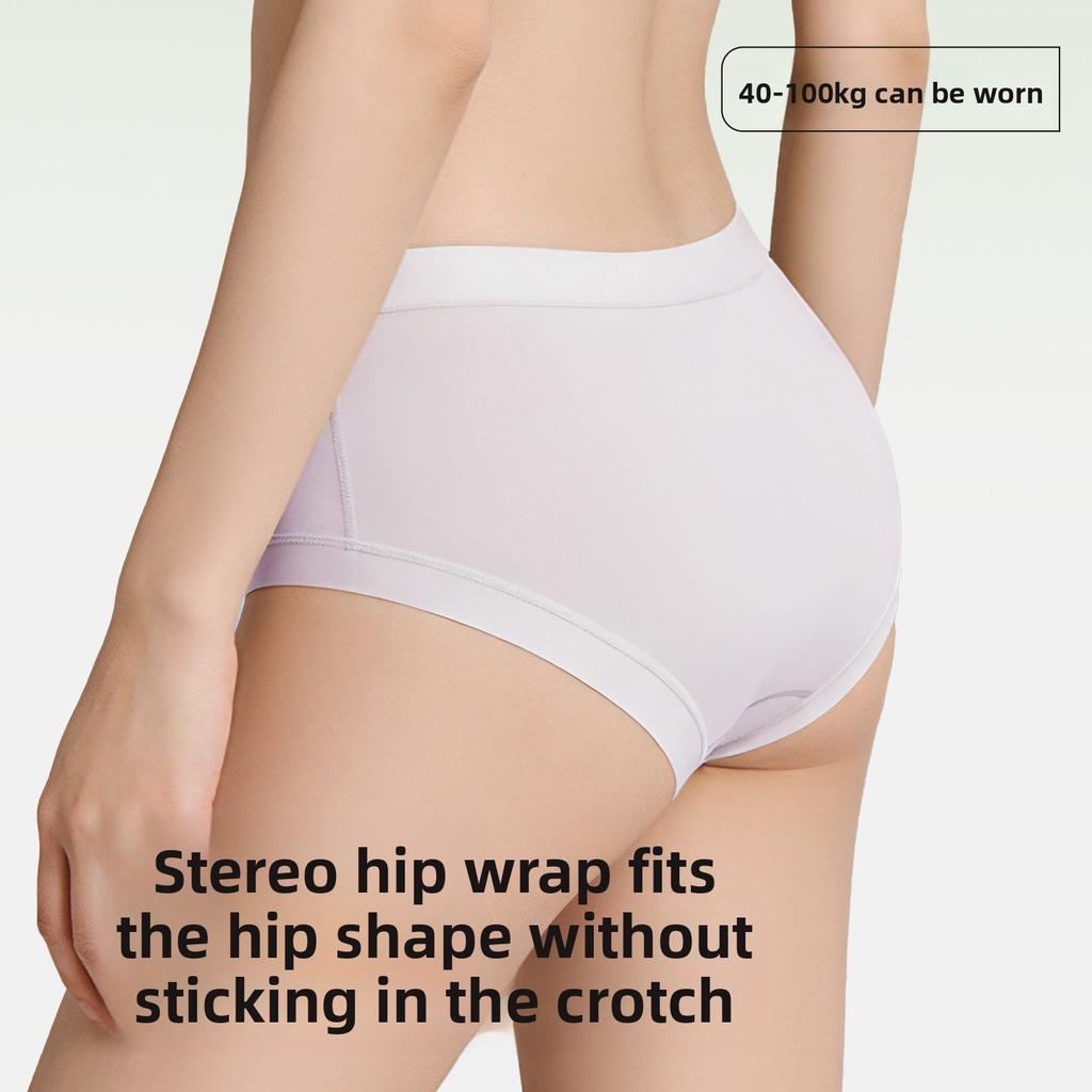 Female Summer Thin Style Pure Cotton Ice Silk Cool Feeling 10A Class Antibacterial Extended Crotch Triangle Briefs