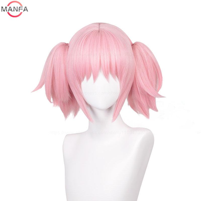 Madoka Kaname Cosplay Paruky Růžové 30cm Krátké Clip Ocasy Kaname Madoka Anime Paruka Cosplay Tepelně Odolné Syntetické Vlasy