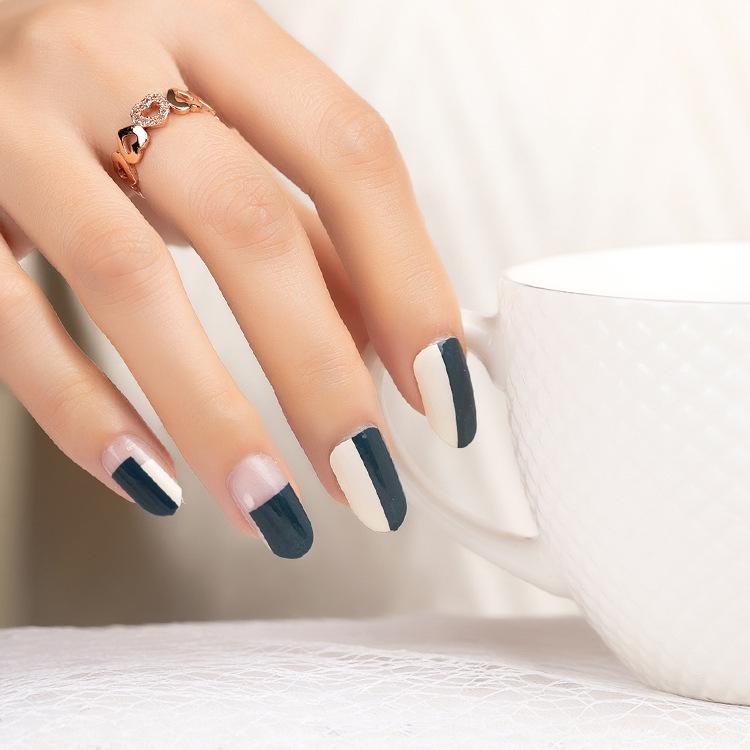 Nail Polish Film Full-on Nail Art Sticker, Double Color-blocking UV Nail Patch, Waterproof and Long-lasting Manicure Sticker