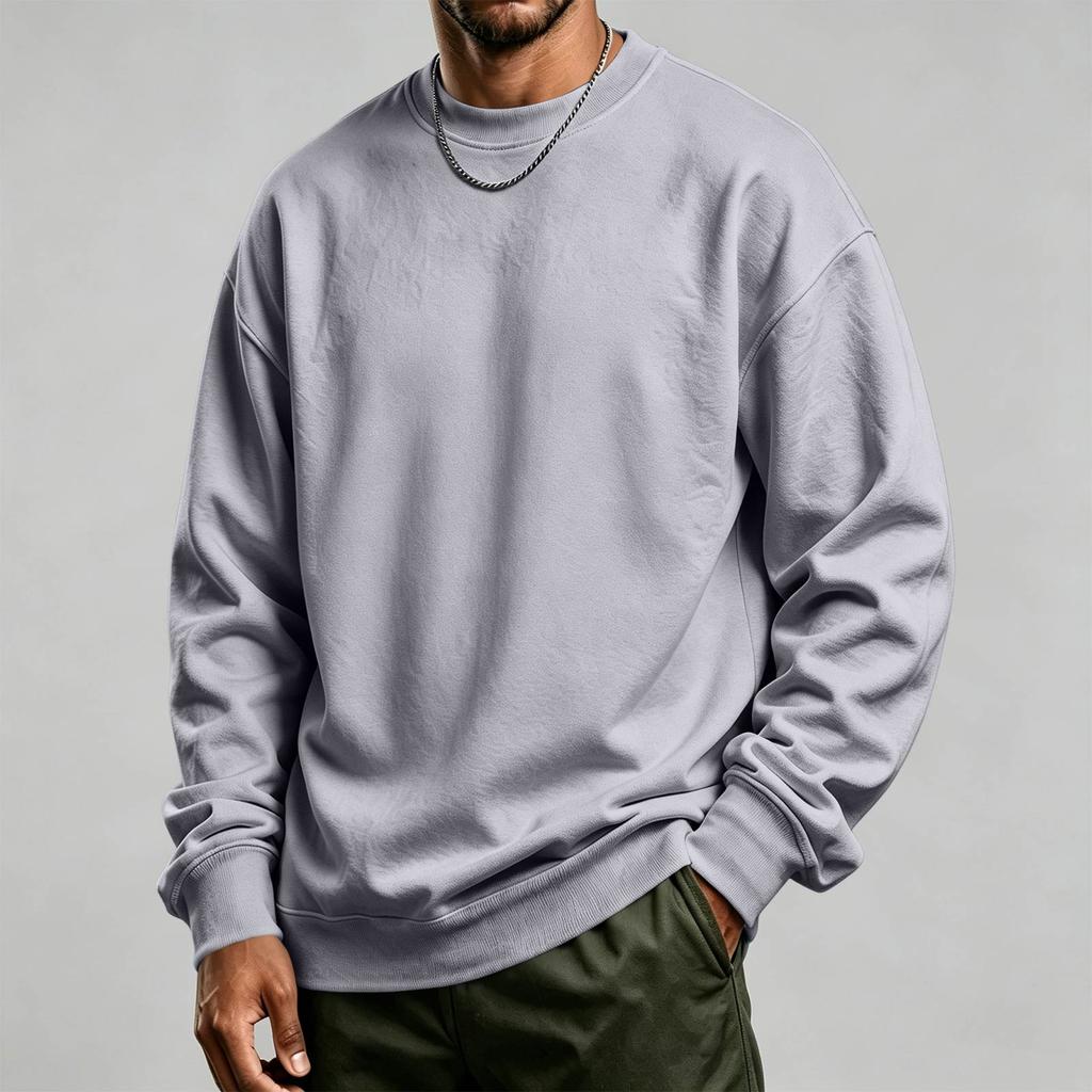 Men's Neck Long Sleeve Sweatshirt Pullover for Casual Everyday Wear