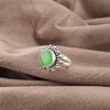 Green Cat's Eye Gemstone Ring, 925 Solid Sterling Silver Jewelry, Handmade Spiritual Jewelry For Wedding Gift