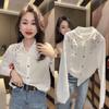 Frühlingsbesticktes Retro-Langarmhemd im chinesischen Stil für Damen