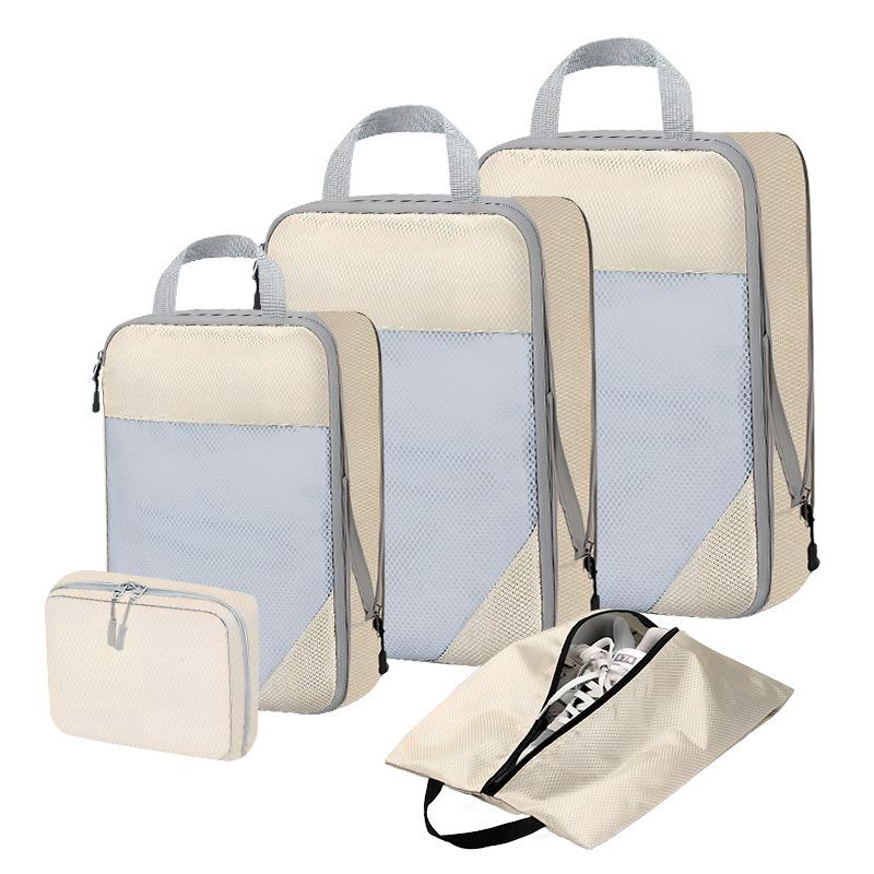 5 Piece Storage Bags Compression Packing Cube Travel Storage Bag Luggage Clothing Storage Set
