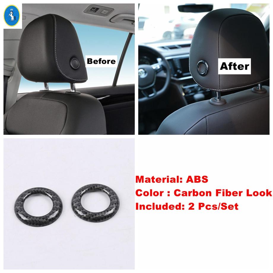 Car Accessories Window Lift Button / Water Cup / Pillar A Speaker Cover Trim For Volkswagen T-Roc T Roc 2018 - Carbon Fiber