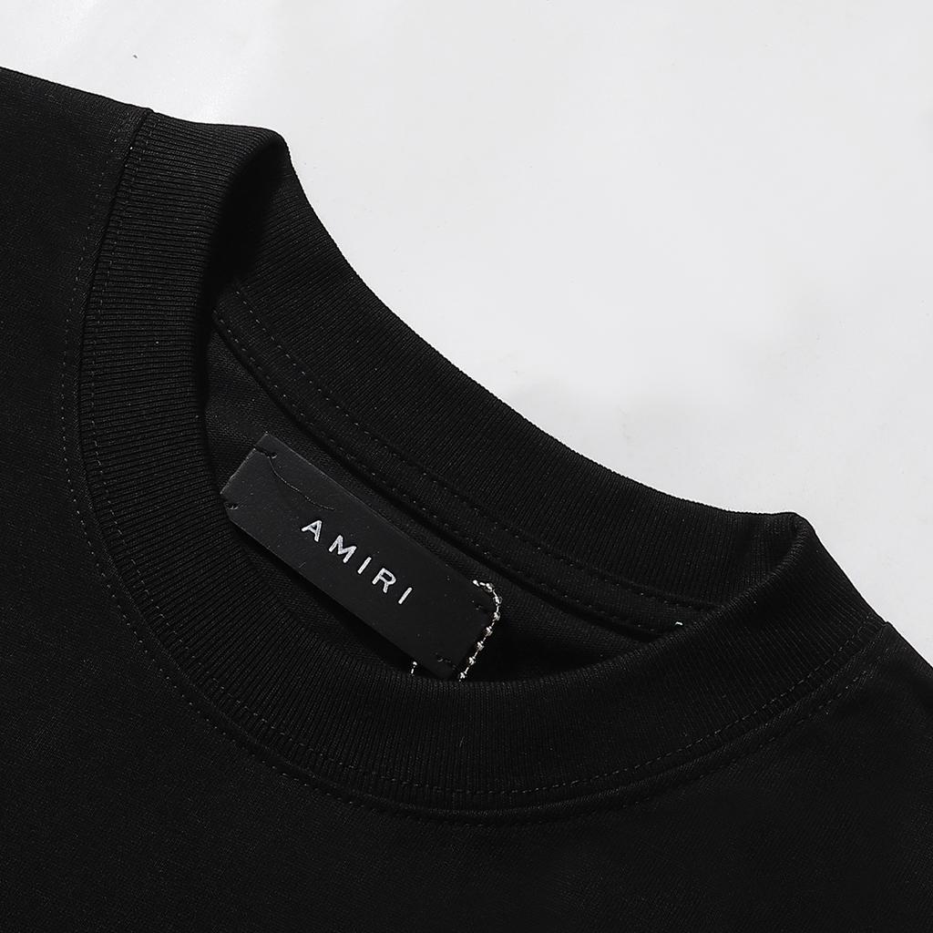 721 Amiri 2025 Sommar Ny Herr- och Dam Lös Högkvalitativ Bomull Plus Size T-shirt Par T-shirt Spricka bokstav lejon tryck
