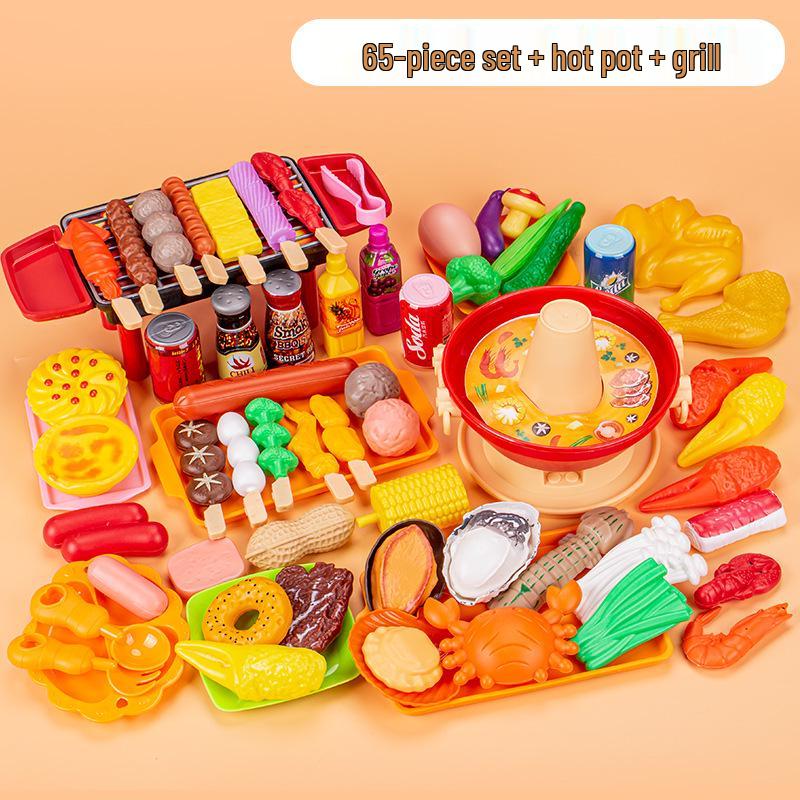 Kids' Pretend Play BBQ Set: Grilled Meat & Skewers Kitchen Toy