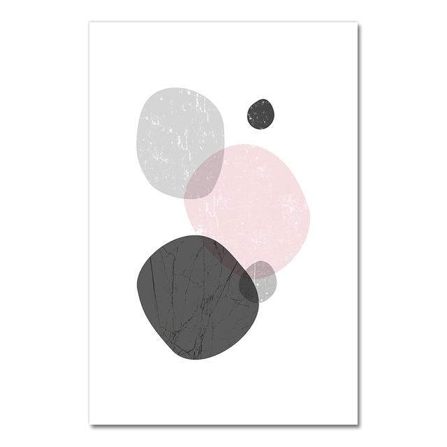 Abstract Art Pink Love Geometric Marble Simple Poster Canvas Painter Decoration for Living Room Sofa Background Bedroom Wall No Frame