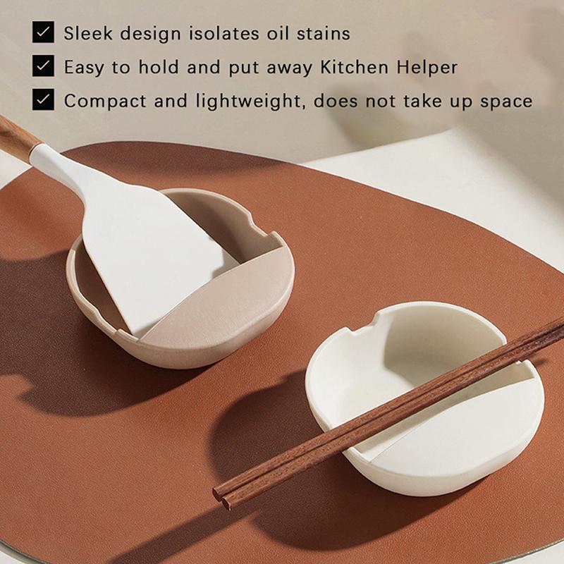 Spatula Holder Non Slip Heat Resistant Spoon Rest Ladle Rack Stable Snack Plate Cooking Utensil Storage Organizer Kit Sets
