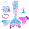 New The Little Mermaid Tails Ariel Memaid Swimsuit Bikini Bathing Suit Halloween Costume Girls Can Add Monofin for Pool Swim