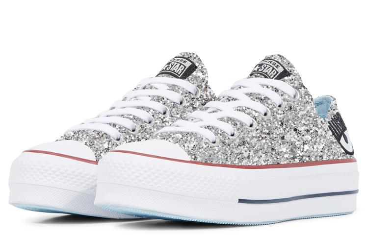 Chuck Taylor All Star Chiara Ferragni x Chuck Taylor All Star Wmns Converse Lift Ox 'Silver Red' Women's 563833C