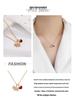 AG French Zircon & Diamond Heart Necklace - Mother-of-Pearl and Agate, Luxury Dog Design Clavicle Chain.
