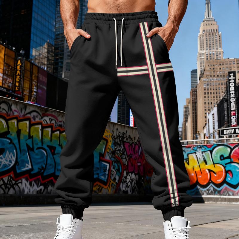 Outdoor Men's Velvet Loose Simple Retro Trendy Sports Jogging Pants