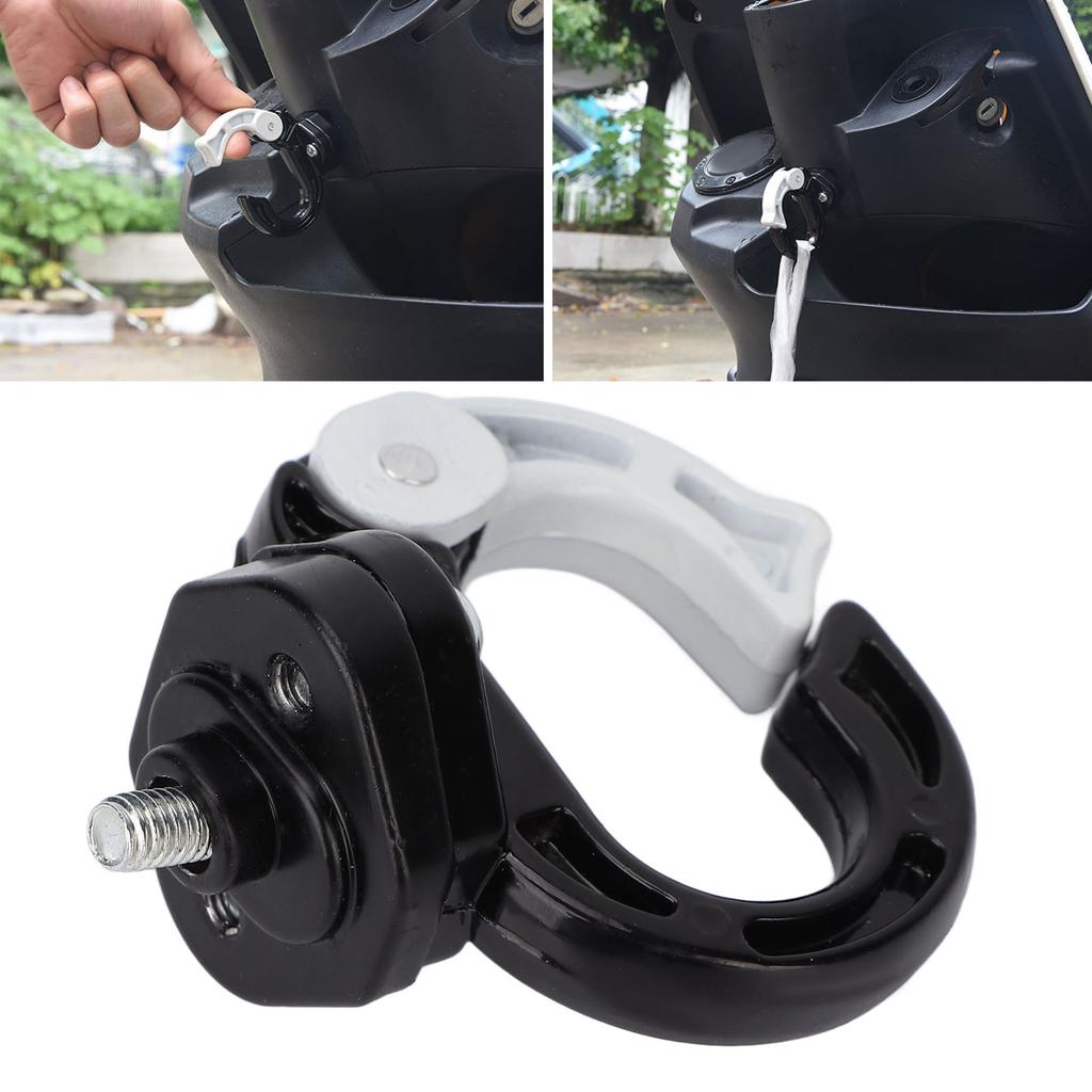 Motorcycle Front Claw    Luggage Helmet Bag Hook Alloy Steel Aluminum 12kg Load Bearing for Electric Scoot (Black White )