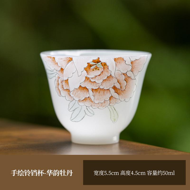 

50ml Hand-painted Peony Teacup Boutique Tea Bowl Cute Cup Tea-tasting Personal Cup Jianzhan Master Cups For Tea Supplies Craft As your choose
