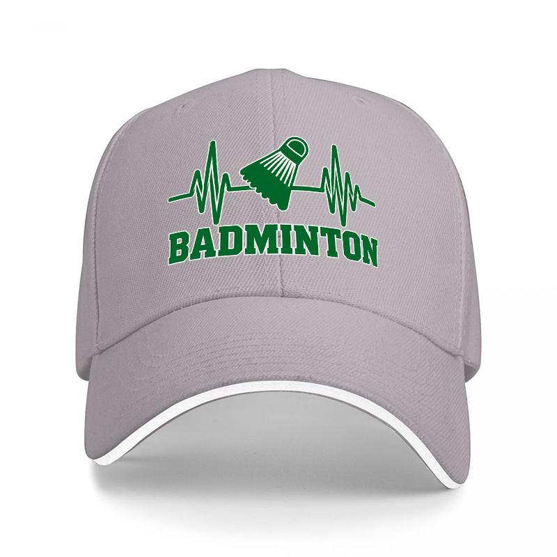 Badminton Heartbeat Baseball Cap Sandwich Brim Adjustable Casual Sports Hat Lightweight Daily Commute Gift For Men Women