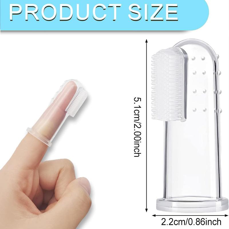 1-20pcs Silicone Soft Pet Finger Cuff Toothbrushes Dog Brush Bad Breath Tartar Teeth Care Tool Cat Cleaning Scrub Silicagel Pet Supplies