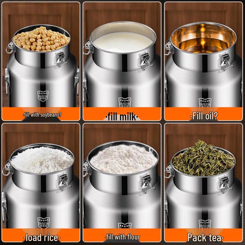 Tian Ya Jing 316 SS Extra Thick Sealed Storage Bucket