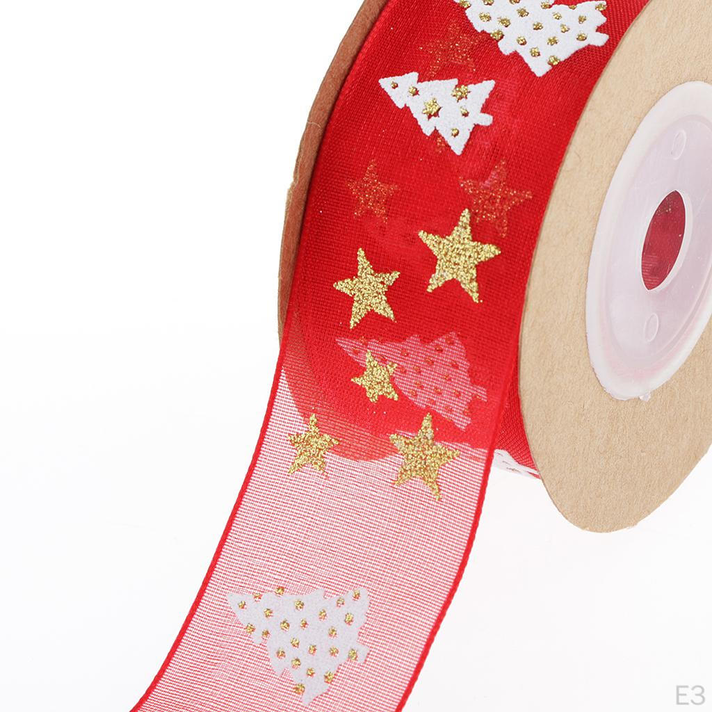 Christmas Ribbon, Tree Ribbons, Polyester Ribbon Crafts Gift Wrapping Festive Ribbons Decorations,