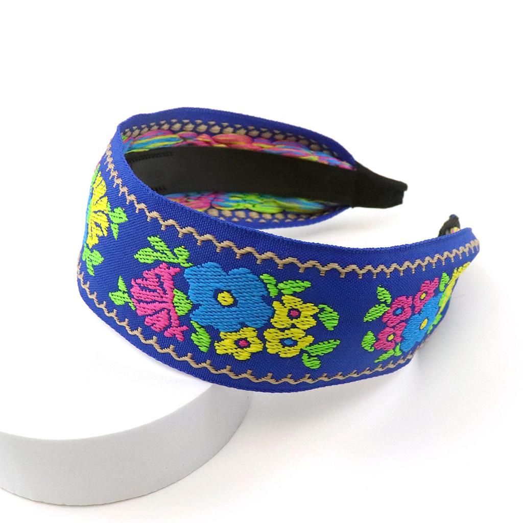 Ethnic Hair Hoop Decorative Boho Embroidery Headband Bohemian Hair Accessory Ethnic Embroidery Tape Headband For Weddings