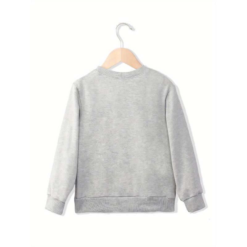 European Sizes Autumn/Winter Kids' Casual Crew Neck Sweatshirt, Fashionable, Comfortable, and Warm, with Fun and Print