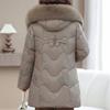 Real Fur Collar Middle-aged Women's Winter Down Coats Hooded Plus Size XL-6XL Embroidery White Duck Down Jackets for Women Thick Warm Parkas