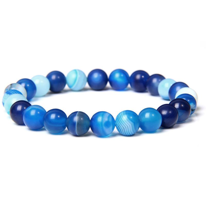 8Mm Natural Stone Bead Bracelet Men's Turquoise Elastic Bracelet.
