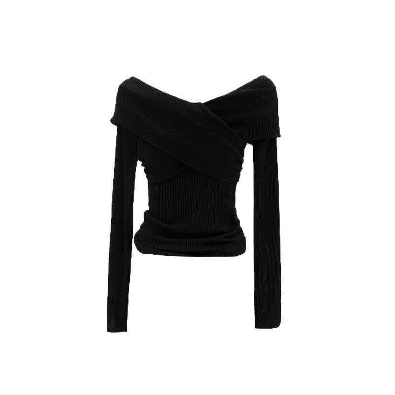 Pure Desire Sweet Slim Fit Long Sleeved T-shirt for Women's Autumn Winter Top Slimming Versatile Spicy Girl Knitted Base Shirt