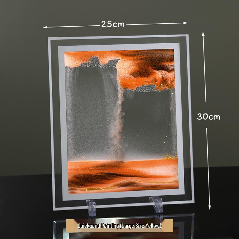 Kulatá přesýpací hodiny 3D s tekutým pískem Domácí dekorace - Vysoce kvalitní stolní ozdoba do obývacího pokoje