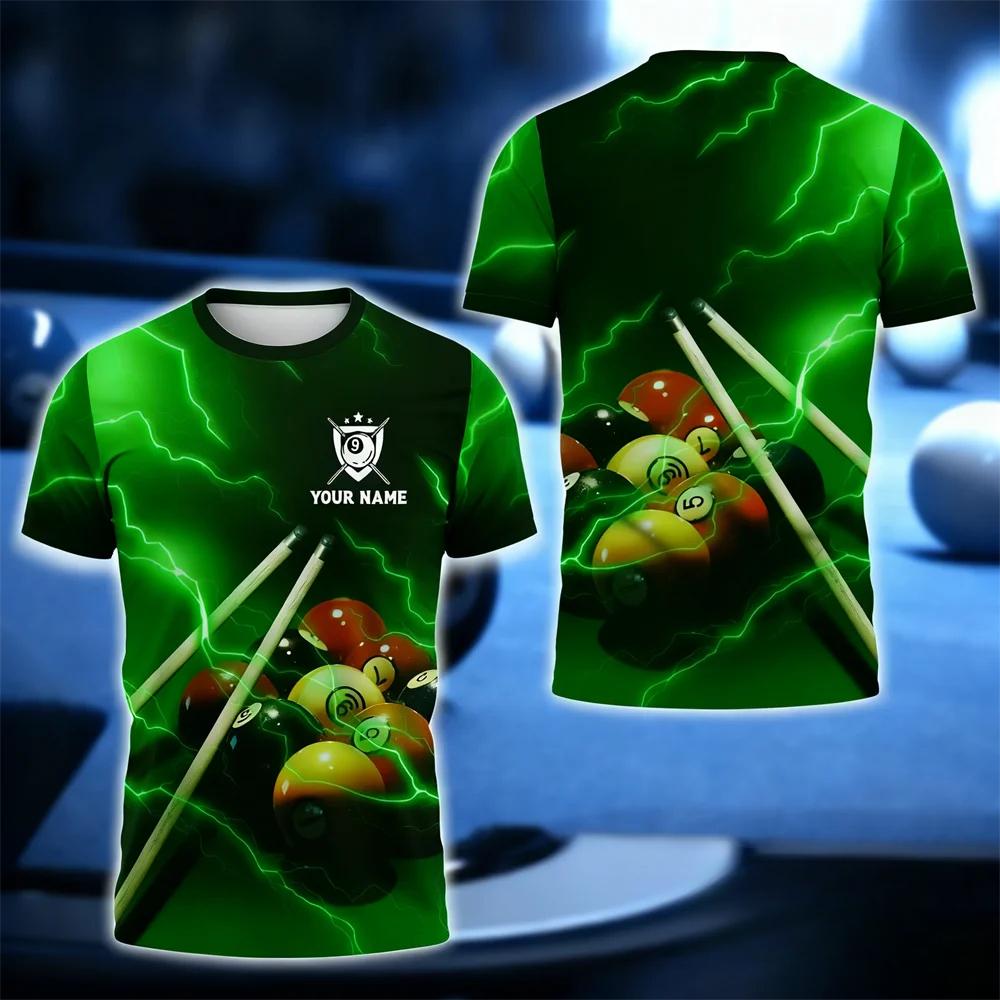 Fashion Billiards Sports Men's T-Shirt Funny 3D Print Personalized Short Sleeve Tees Casual O-neck Loose Comfortable Plus Siz T-shirts