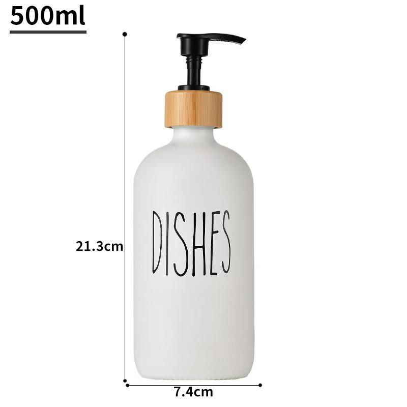 

Потовщений скляний дозатор для рідкого мила з бамбуковою помпою