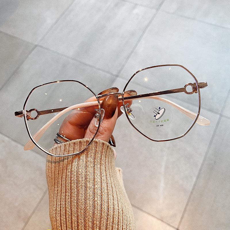 New Style Polygon Shape Glasses Frame For Women Blue Light Blocking Men Glasses Frame Creative Style Decorative Glass